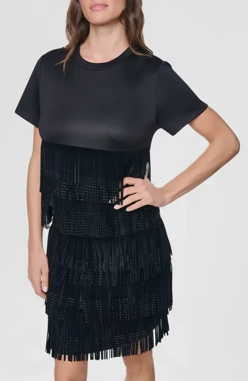 Rhinestone Fringe Dress by DKNY