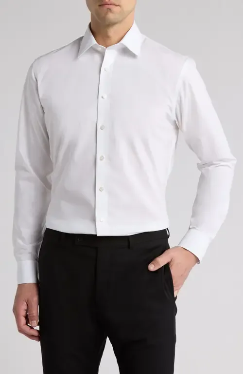 Non-Iron Trim Fit Solid Cotton Dress Shirt by Nordstrom