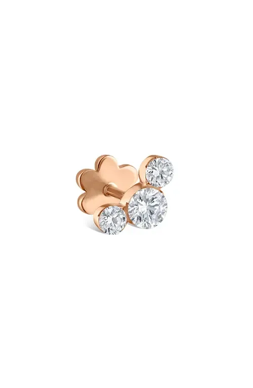 Invisible Setting Three Diamond Stud Earring by MARIA TASH