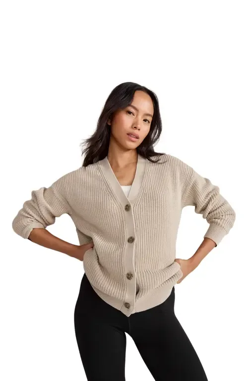 Organic Cotton Shaker Stitch Cardigan by Haven Well Within