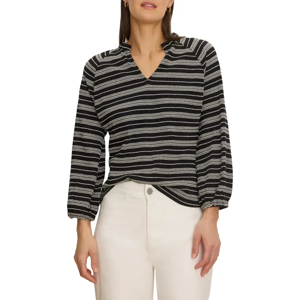 Jacquard Stripe Knit Cotton Top by NIC+ZOE
