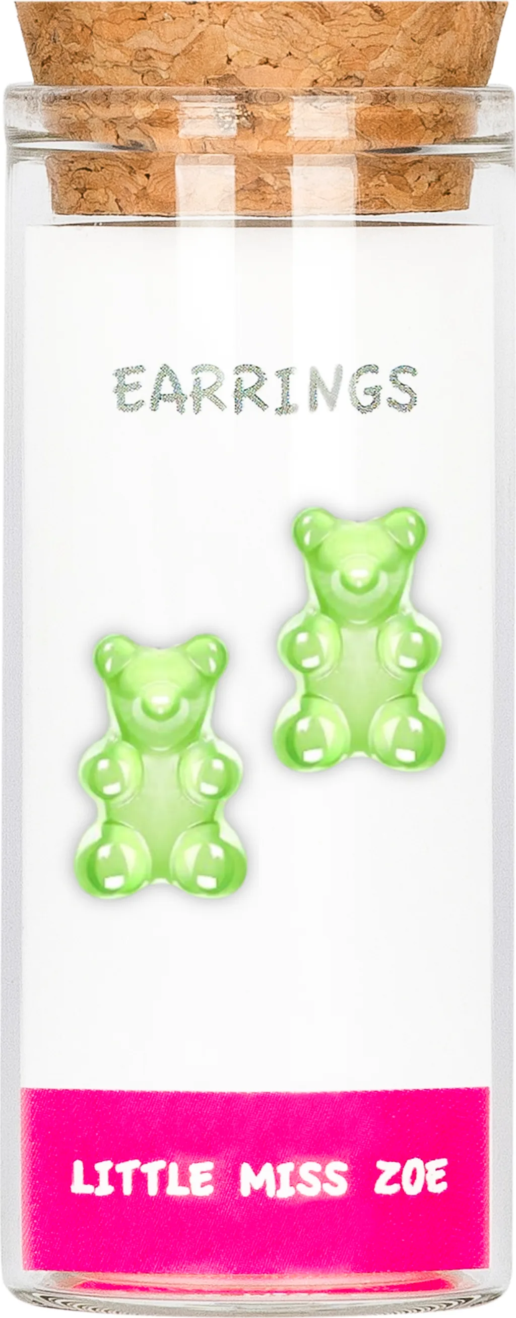 Sterling Silver Gummy Bear Stud Earrings in Gift Bottle by Little Miss Zoe
