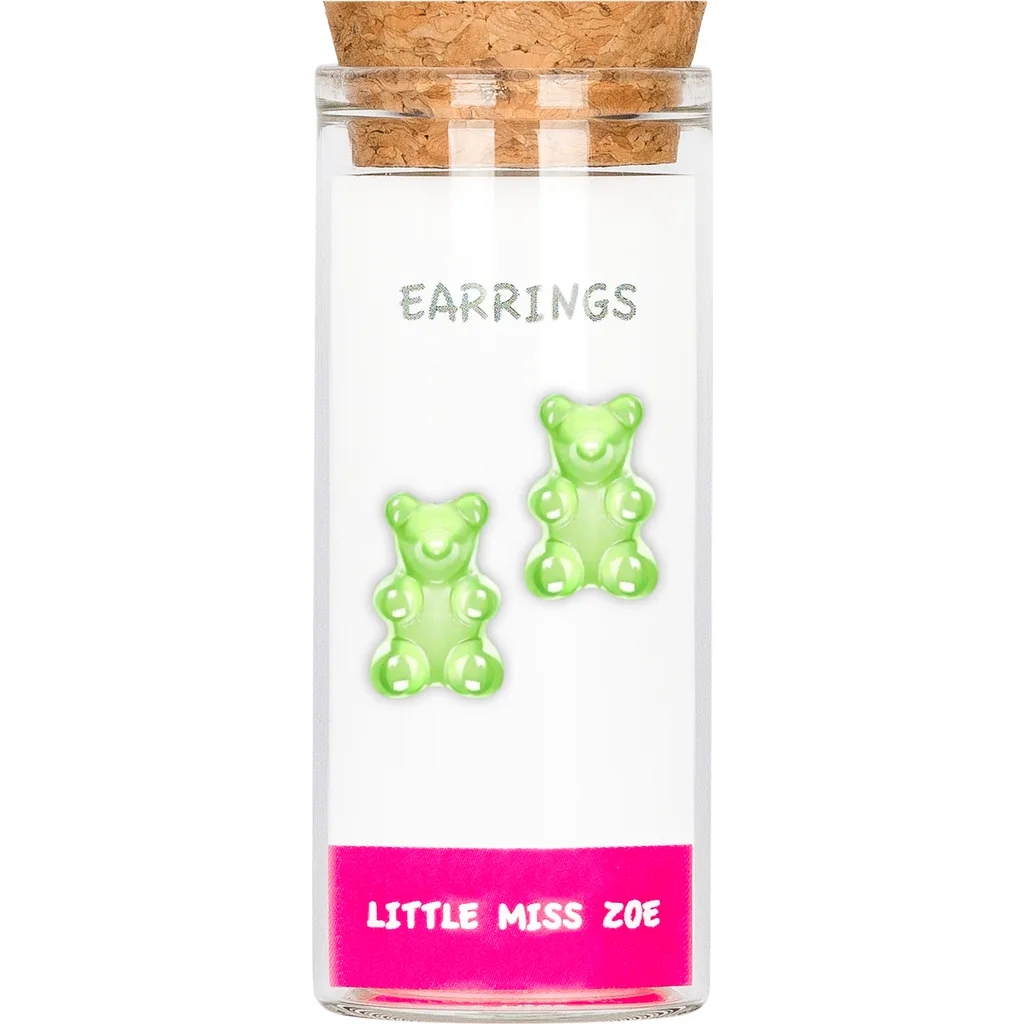 Sterling Silver Gummy Bear Stud Earrings in Gift Bottle by Little Miss Zoe
