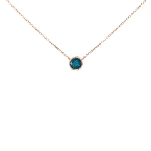 14K Rose Gold 2.0 Cttw Bezel Set Blue Diamond Solitaire Pendant Necklace by Haus of Brilliance