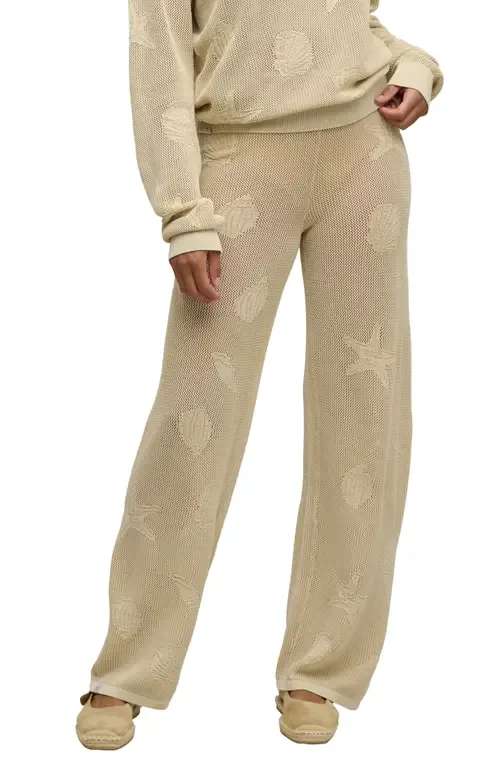 Shell Jacquard Sheer Cotton Pajama Pants - Stone by barefoot dreams