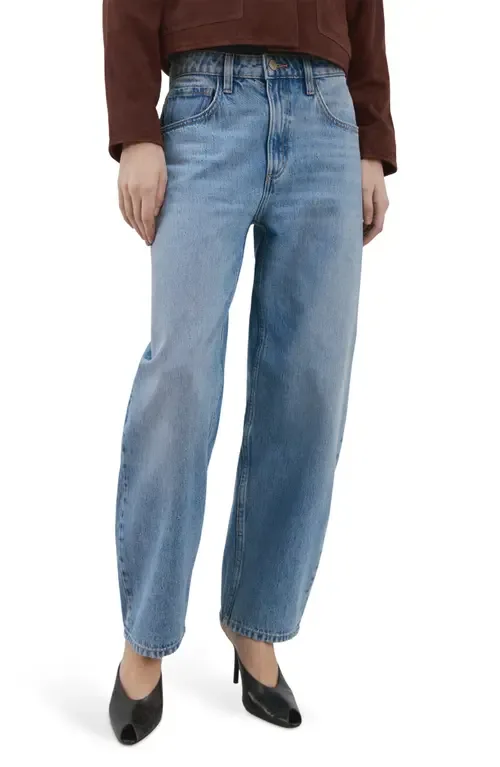 High Waist Barrel Jeans by MANGO