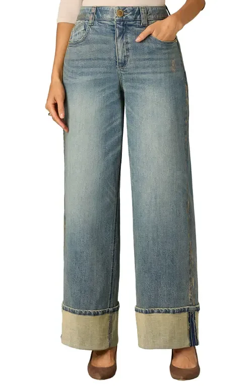 Skyrise Cuffed High Waist Wide Leg Jeans by Wit & Wisdom