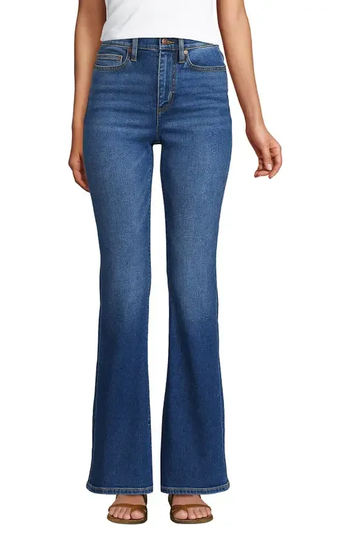 Denim High Rise Skinny Flare Jeans by Lands' End