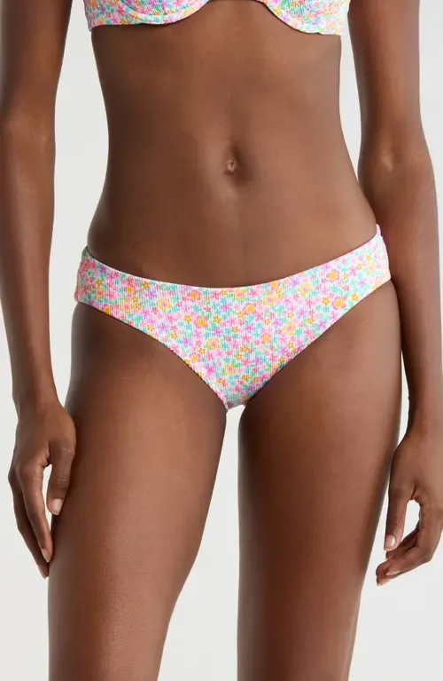 Floral Rib Bikini Bottoms