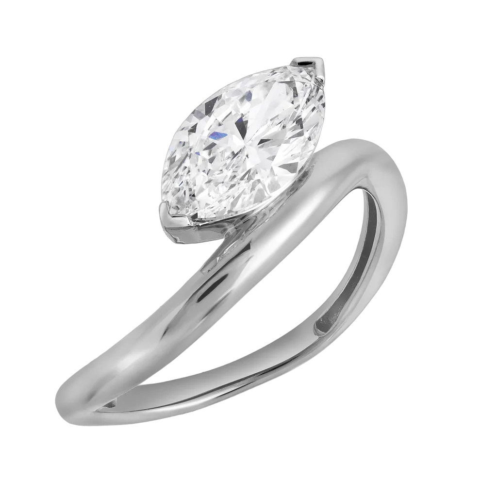 Naia 14K Gold 1.5 ct Marquise Lab Grown Diamond Engagement Ring in 14K White Gold