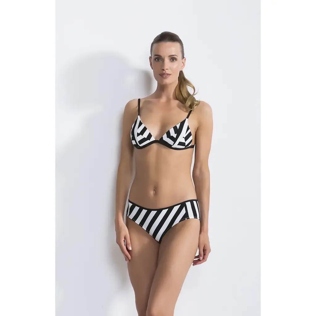 Kinetic Stripe Triangle Bikini Set by NESSI BYRD