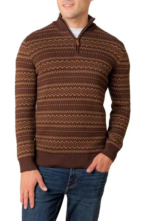 Organic Half Zip Intarsia Pullover Sweater by Hope & Henry