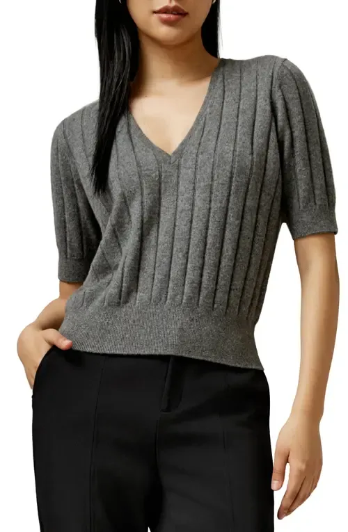 V-Neck Cashmere T-Shirt by Lilysilk