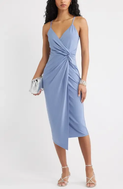 Side Twist Midi Dress by Open Edit