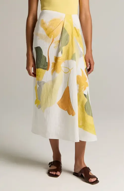 Abstract Draped Midi Skirt by Vince