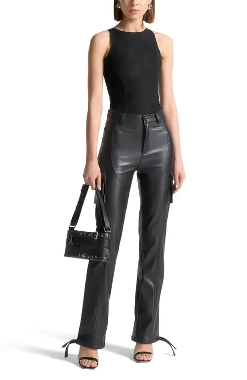 Adele Suede Racer Neck Bodysuit by Manière De Voir