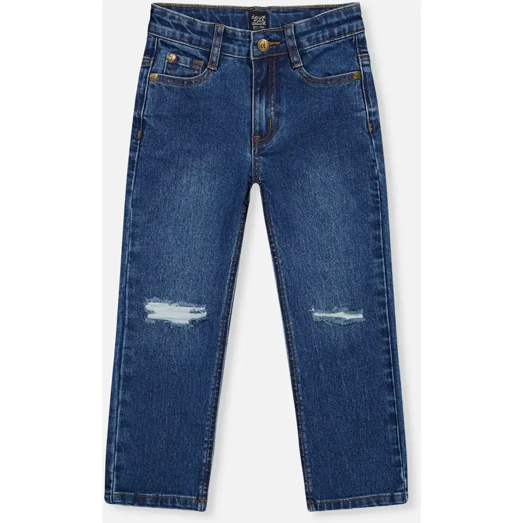Stretch 5-Pocket Button Zip Fly Jeans by Deux par Deux