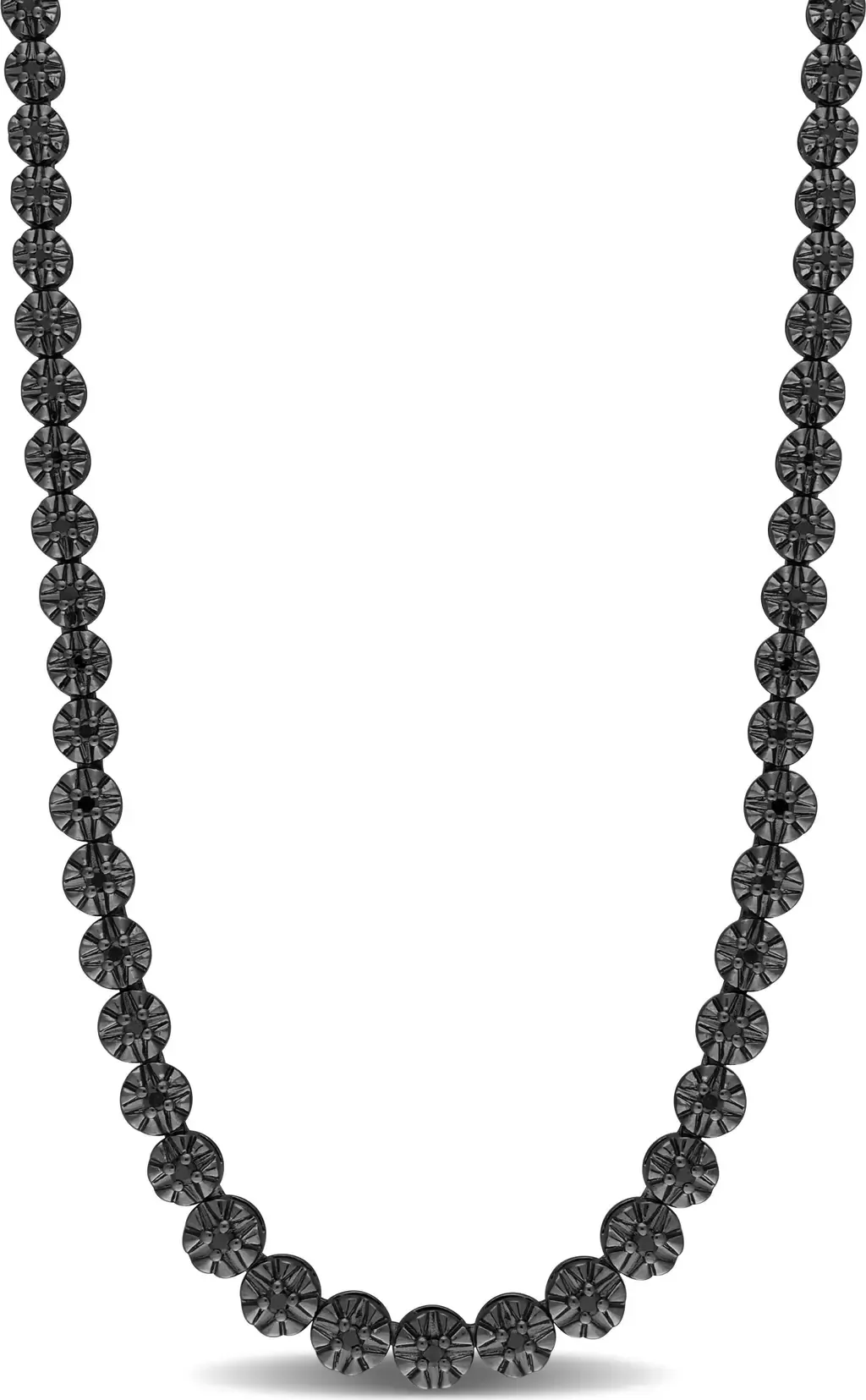 7/8 CTW Black Diamond Tennis Necklace
