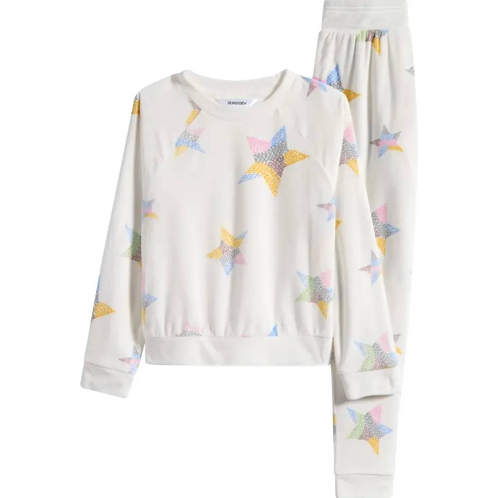 Snuggle Up Print Lounge Sweatshirt & Joggers Set by Honeydew