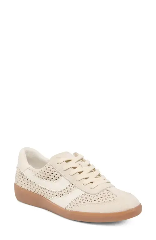 Merit Perforated Sneaker in Ivory Suede