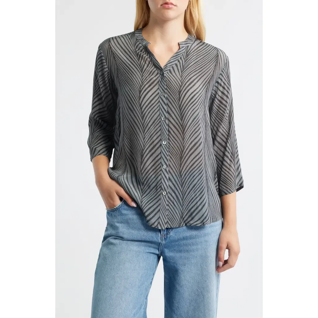 Abstract Print Button-Up Shirt by APNY