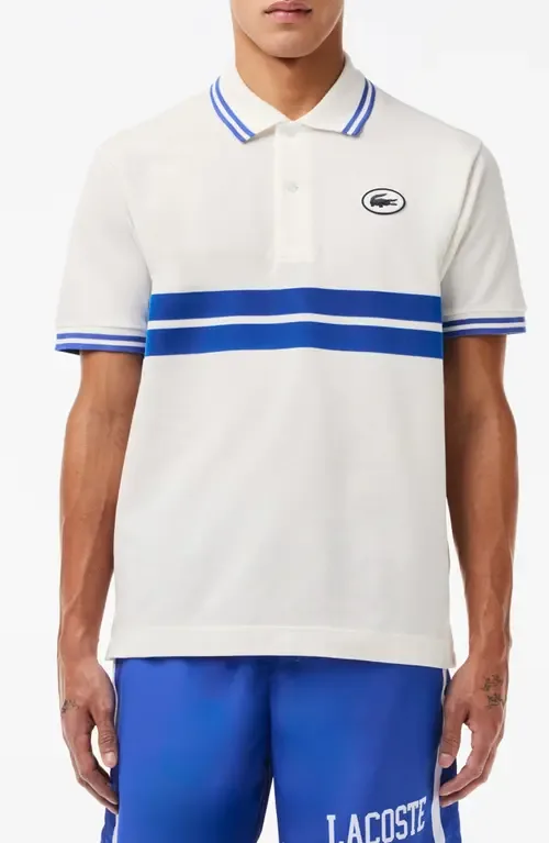 Classic Fit Stripe Piqué Knit Polo by Lacoste