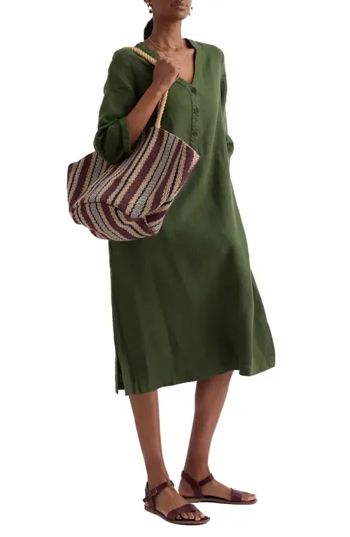 Dew Drop Long Sleeve Linen Midi Dress by Seasalt Cornwall