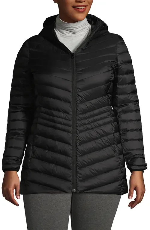 Wanderweight Packable Down Long Jacket by Lands' End