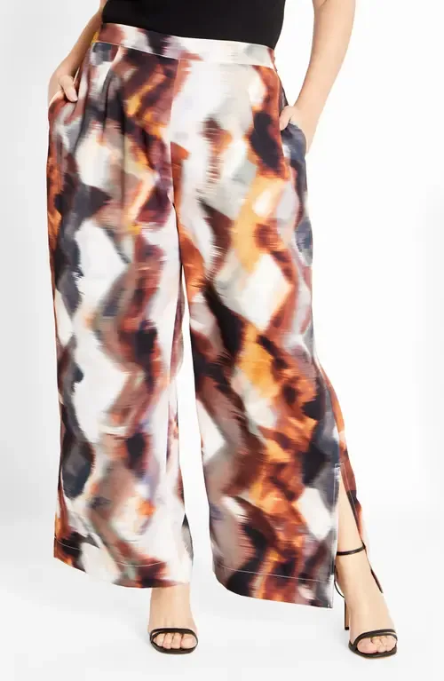 Mira Printed Wide Leg Pants by City Chic
