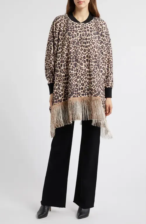 Leisa Faux Leopard Poncho by NIKKI LUND