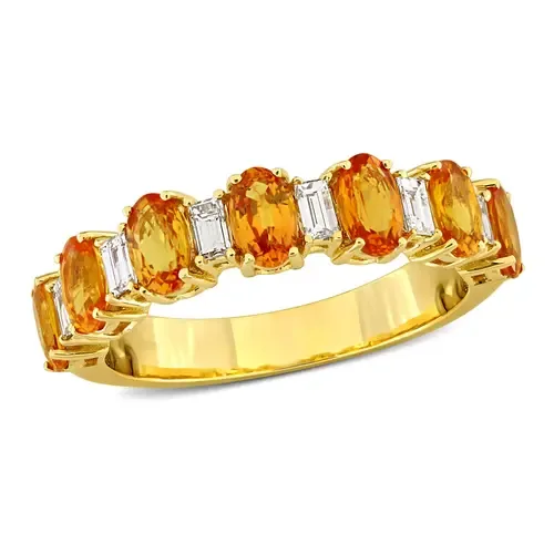 Sapphire & Diamond Anniversary Band 14k by Julianna B.