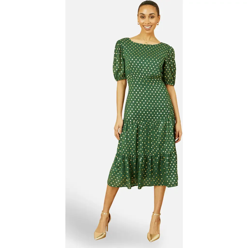 Foil Spot Midi Dress by Yumi