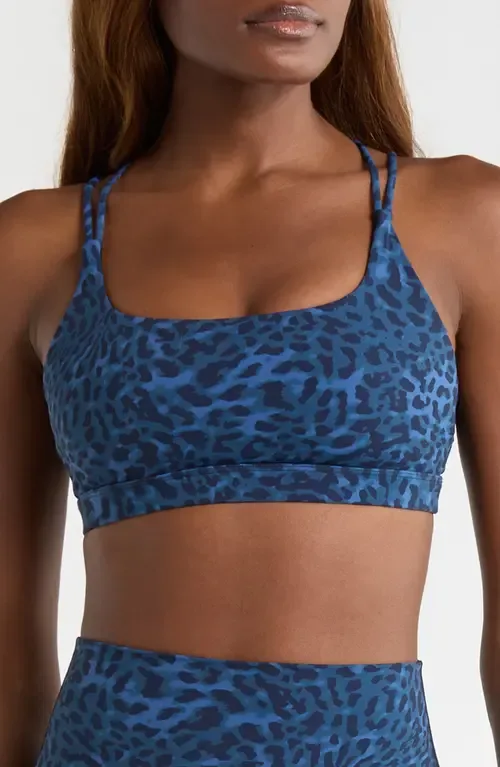 Leopard Print Strappy Sports Bra by MPG