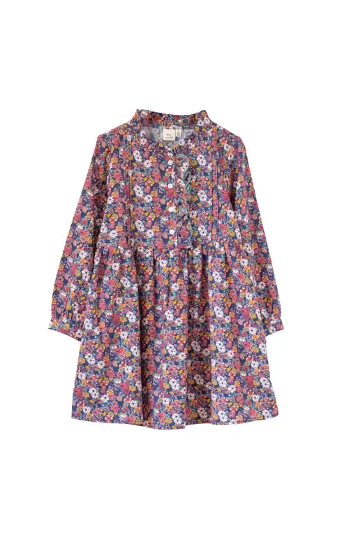 Long Sleeves Dress with Front Ruffle by Beet World