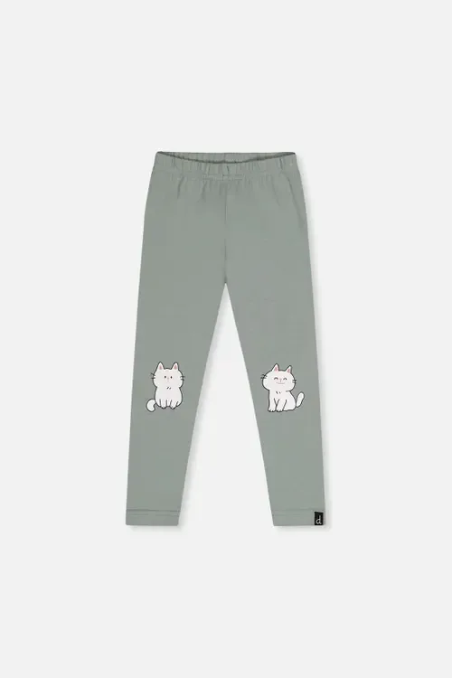 Organic Cotton Cat Knee Elastic Waist Leggings by Deux par Deux