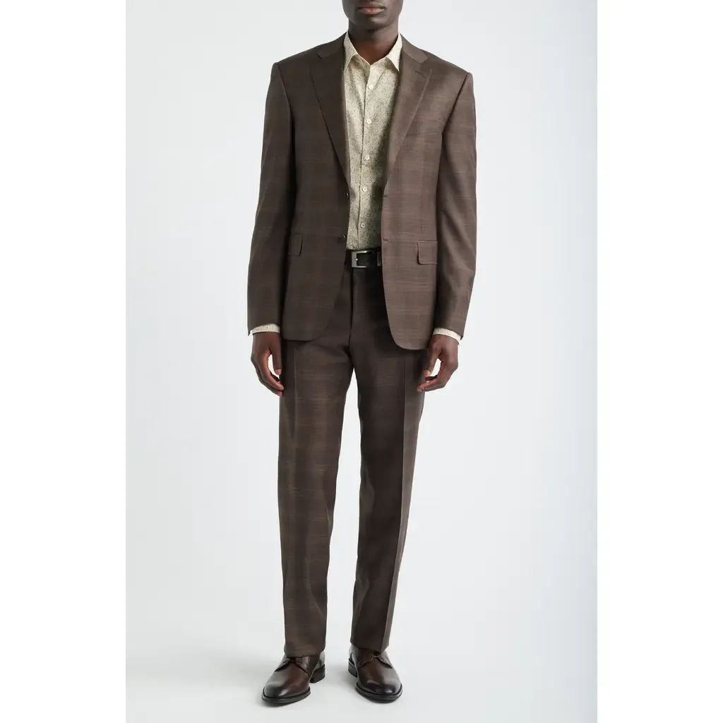 Siena Regular Fit Slub Wool Suit by Canali