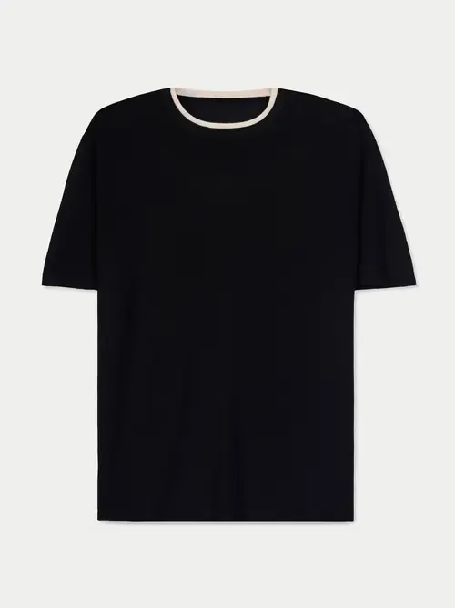 Cashmere Silk Double-Collar T-Shirt by Gobi Cashmere