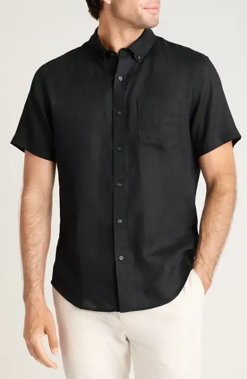 Slim Fit Linen Short Sleeve Shirt by Bonobos