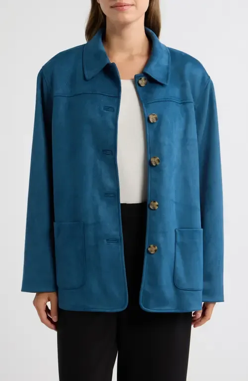 Faux Suede Five-Button Jacket by Anne Klein