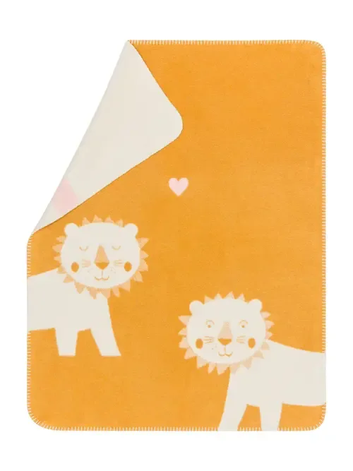 Mila Lions in Love Baby Blanket by David Fussenegger
