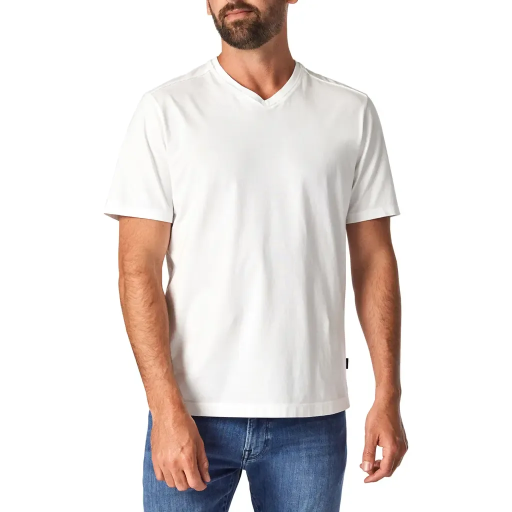 Deconstructed V-Neck Pima Cotton T-Shirt by 34 Heritage