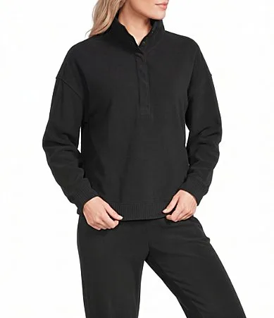 Oversized Henley Long Sleeve Coordinating Pullover by Kinesis