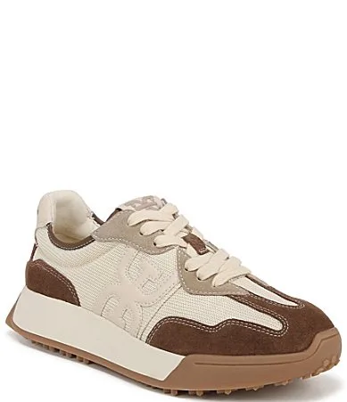 Langley Suede and Nylon Logo Detail Platform Retro Sneakers by Sam Edelman
