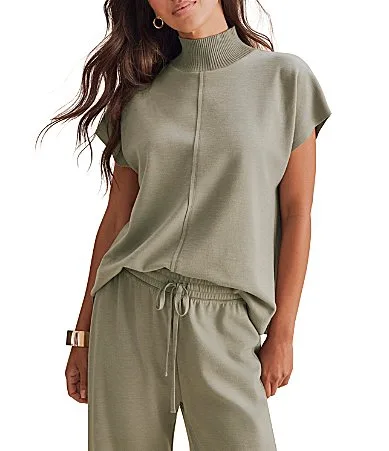Winslow Coordinating Knit Mock Neck Cap Sleeve Top by Splendid