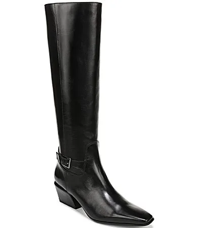 Haisley Leather Buckle Strap Snip Toe Tall Boots by Sam Edelman