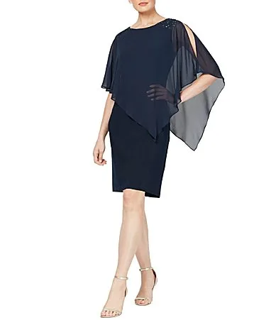 Chiffon Asymmetrical Overlay Dress by Ignite Evenings