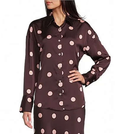Jules Long Sleeve Polka Dot Coordinating Top by Nia