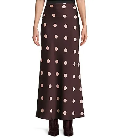 Natalia Polka Dot Coordinating Maxi Slip Skirt by Nia