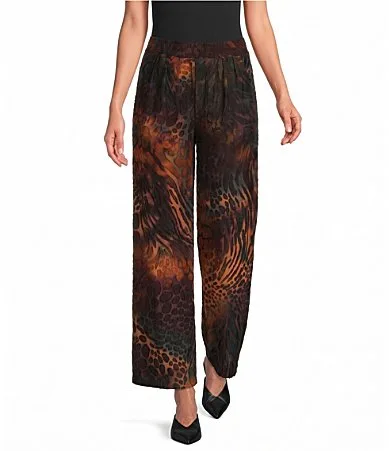 Knit Printed Straight Leg Pants by Calessa