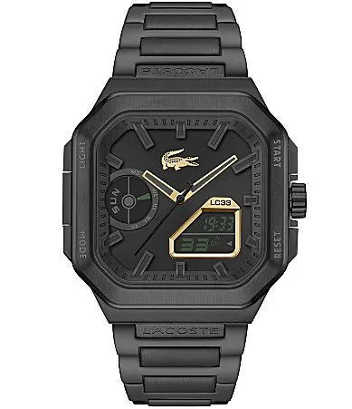 LC33 Ana-Digi IP Black Stainless Steel Bracelet Watch by Lacoste